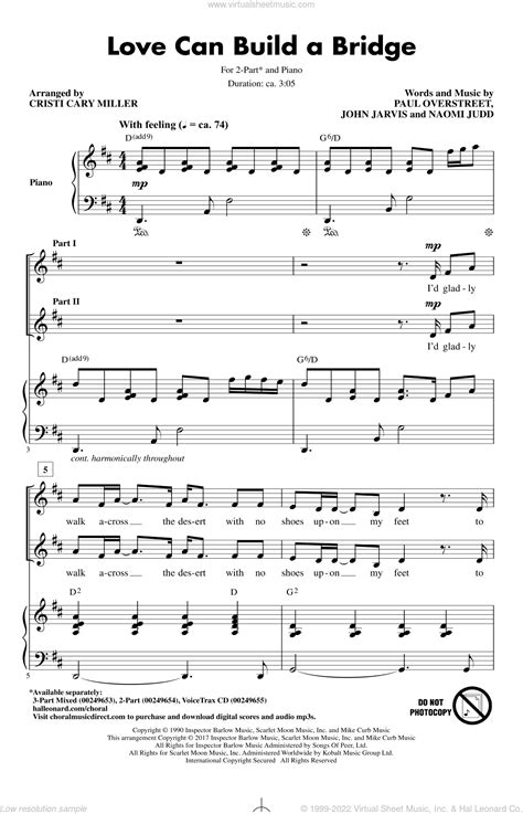 Love Can Build A Bridge Sheet Music For Choir Part Pdf