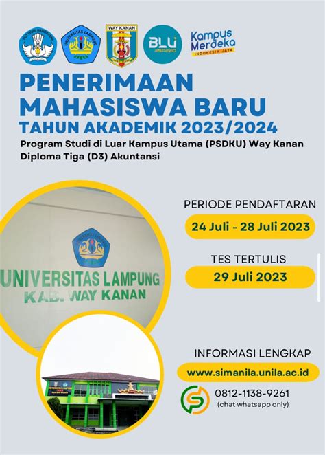 Unila Program Studi Luar Kampus Utama Psdku Way Kanan Mulai Terima