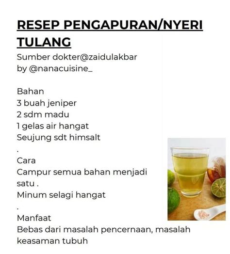 Dr Zaidul Akbar Resep On Instagram Minuman Untuk Pengapuran Nyeri