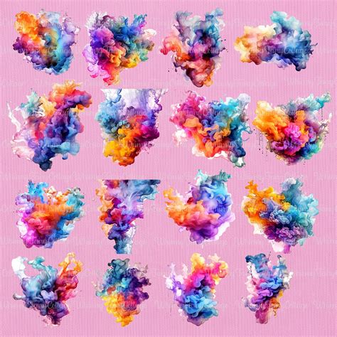 16 Galaxy Smoke Clipart Colored Smoke Png Cardmaking Background