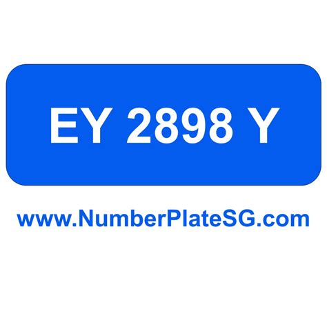 Ey 2898 Y Number Plate Sg