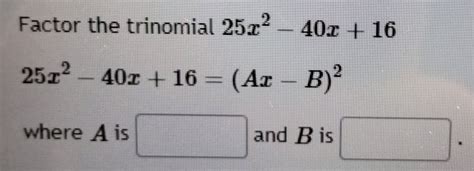 Solved Factor The Trinomial