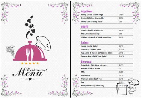 21 Free Restaurant Menu Templates Word Excel Formats