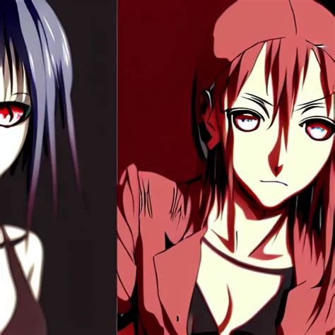 Female Cyberpunk Anime Girl Yellow Eye And Red Eye Stable Diffusion