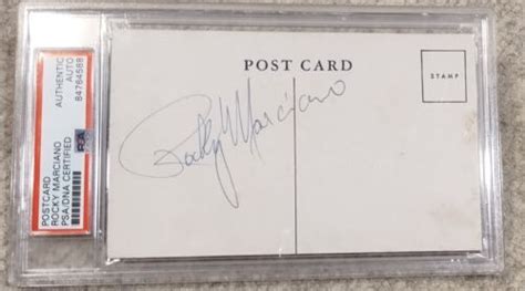 Psa Rocky Marciano Signed Auto X Post Card Slabbed Encapsulated