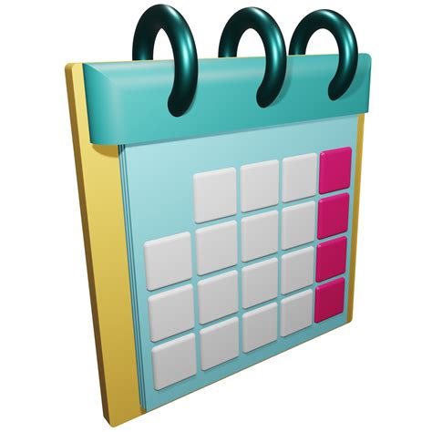 Icono De Calendario 3d 16690380 Png