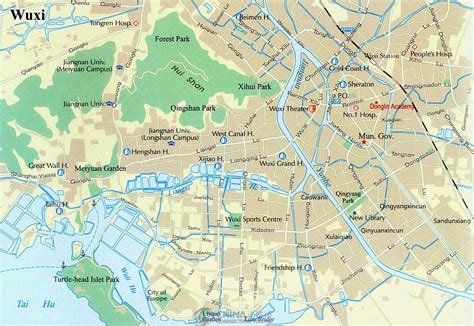 Wuxi Tourist Map China Wuxi Tourist Map Wuxi Travel Guide