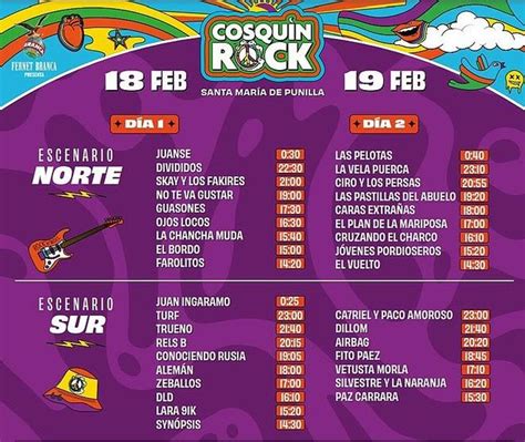 Grilla confirmada para el Cosquín Rock horarios escenarios y artistas