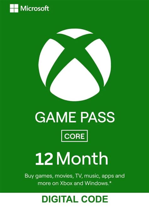 Xbox Game Pass Core 12 Months Membership Digital Code THE GAME KEYS