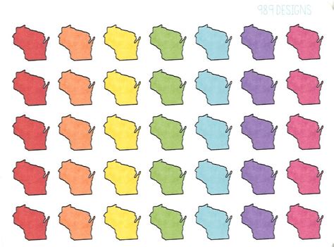 Wisconsin Stickers Planner Stickers Usa Stickers State Stickers
