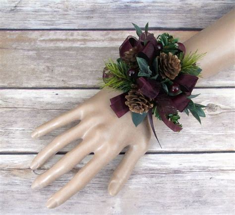 Pine And Pinecone Wrist Corsage Etsy