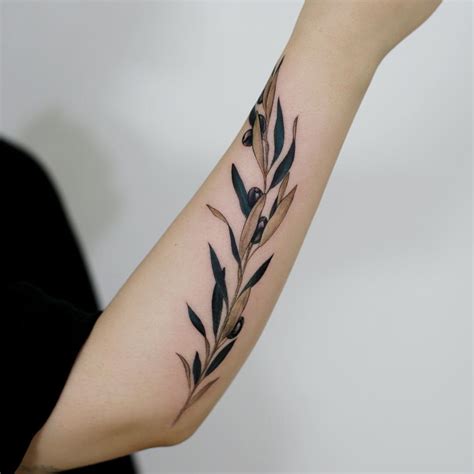 Olive Branch Tattoo On The Forearm Tattoogrid Net