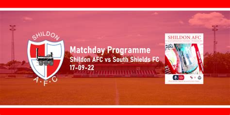 Matchday Programme South Shields Fc Shildon Afc