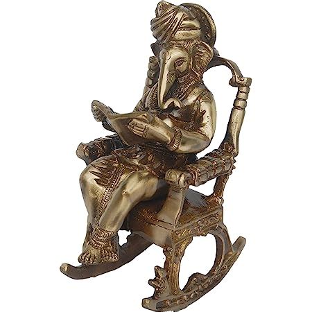 Buy Metaldecor Brass Lord Ganesha Statue Sitting On A Chair 3D Moving