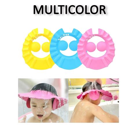 0378b Adjustable Safe Soft Bathing Baby Shower Hair Wash Cap For