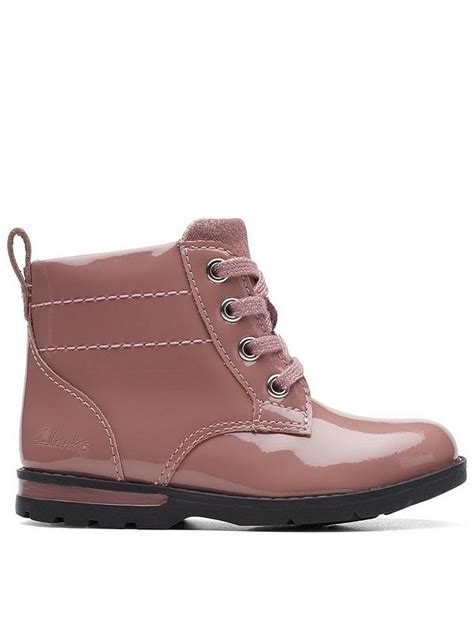 Clarks Toddler Dabi Lace Boots Pink Uk