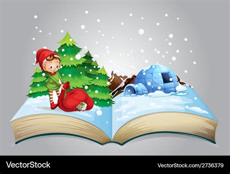 Christmas Book Royalty Free Vector Image Vectorstock