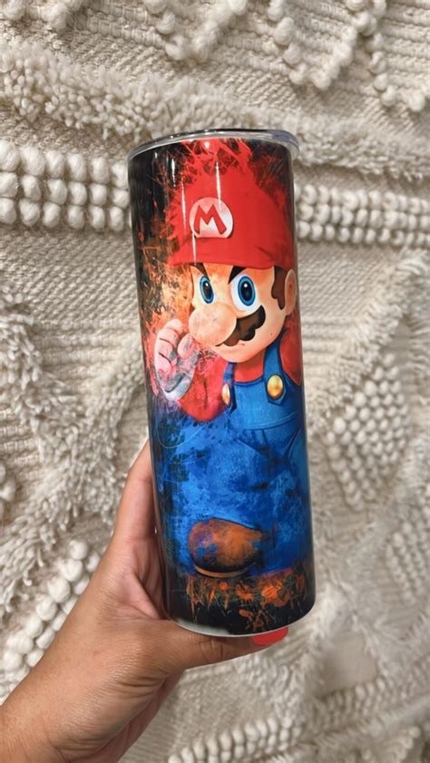 Oz Super Mario Sublimation Tumbler Mario Brothers Tumbler Mario