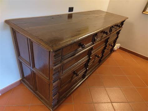 Grande Credenza Mobile Canterano Italiano Del In Noce Grand Vintage