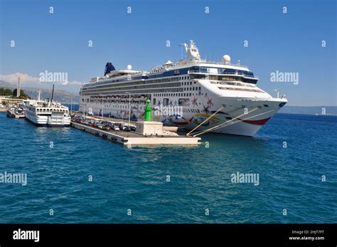 Norwegian Star Cruise Ship Docked In Port Of Split Croatia Stock Photo