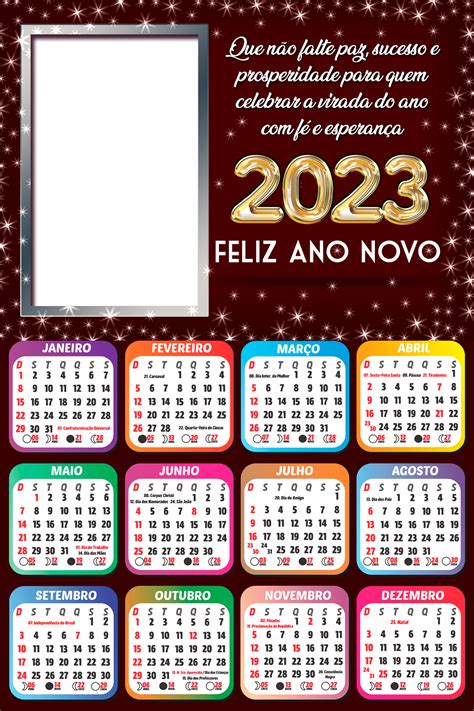 Calendário 2023 Frase Feliz Ano Novo Png Imagem Legal