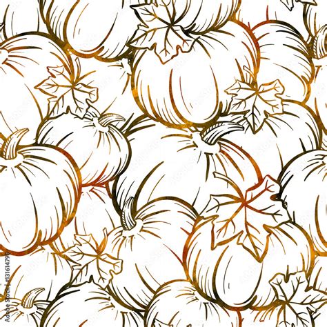 pumpkin seamless pattern stock photo adobe stock