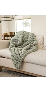 Amazon SAMIAH LUXE Chunky Knit Blanket 50x60 Sandstone Light