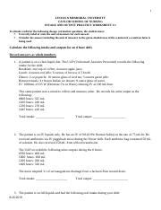 Intake And Output Practice Worksheet Calculating Fluid Balance