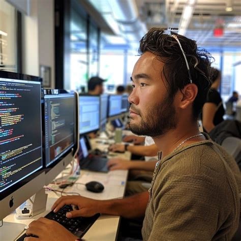 focused web developer image developer workspace technology