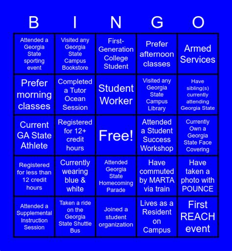 Georgia State Bingo Card