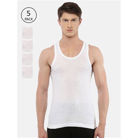 Buy Dixcy Scott Josh Mens Solid Vest Pack Of 5 Online