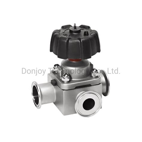 Manually Operated Clamped Tee Sanitary Diaphragm Pharmaceutical Valve