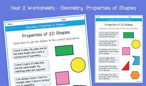 Year 2 Properties Of 2d Shapes Worksheets Ks1 Geometry Properties