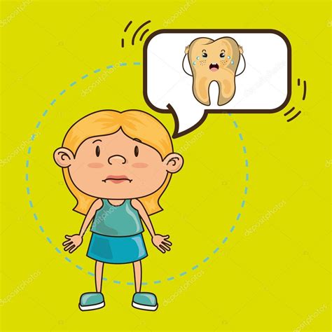 Girl With Tooth Isolated Icon Design Stock Vector Image By Yupiramos