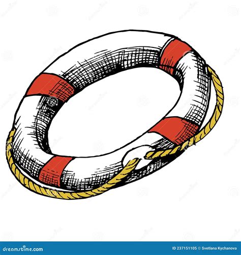 Drawing Of Lifebuoy Stock Vector Illustration Of Drawn 237151105