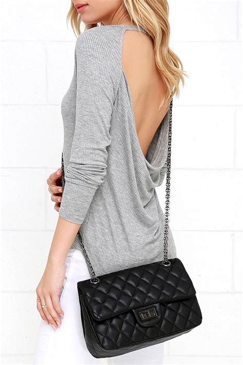 Chic Black Purse Quilted Purse Vegan Leather Purse 4200 Lulus