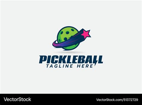 Pickleball Logo With A Combination Royalty Free Vector Image