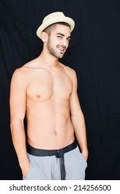 Handsome Man Half Naked Smiling On Stock Photo 214256500 Shutterstock
