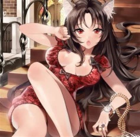 Free Download Sexy Neko Girl Red Pretty Dress Neko Bonito Woman