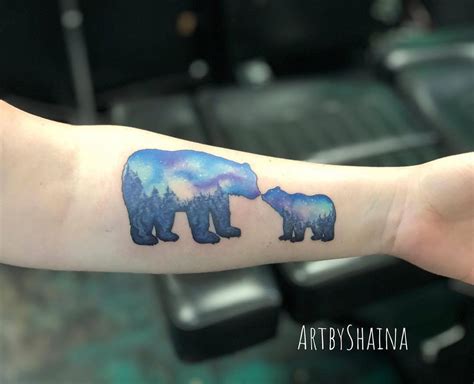 Amazing Bear And Cubs Tattoos For