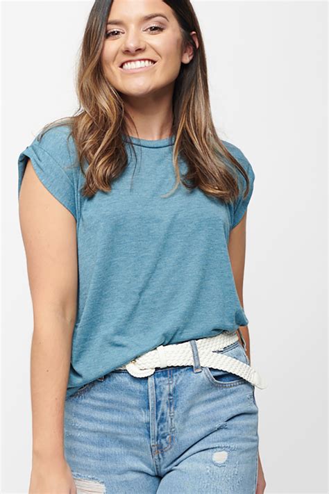 Bulk Order Womens Flowy Muscle Tee With Rolled Cuff By Bella Canvas