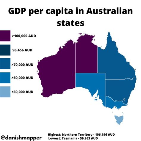 Gdp Per Capita Of Australian States Cred Danishmapper On Instagram