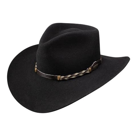 Stetson Drifter 4x Black Pinched Front Felt Cowboy Hat