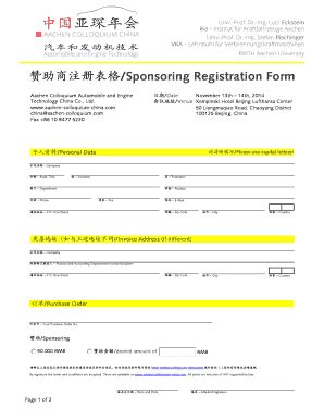 Fillable Online Sponsoring Registration Form Fax Email Print PdfFiller