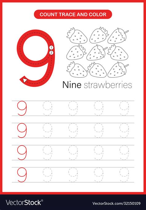 Color The Number 9 Preschool Number Worksheet Worksheets Library