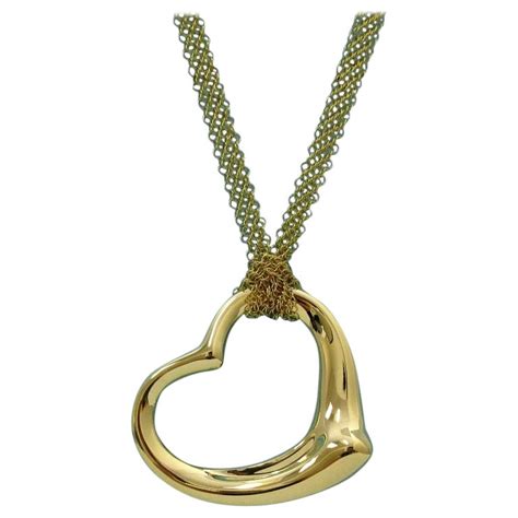 Tiffany And Co Elsa Peretti Gold Open Heart Pendant At 1stDibs