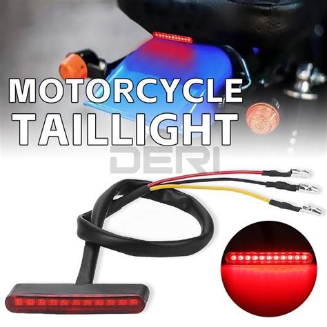 12V LED Motorcycle Tail Light Mini Rear Running Stop Brake Bright Lamp