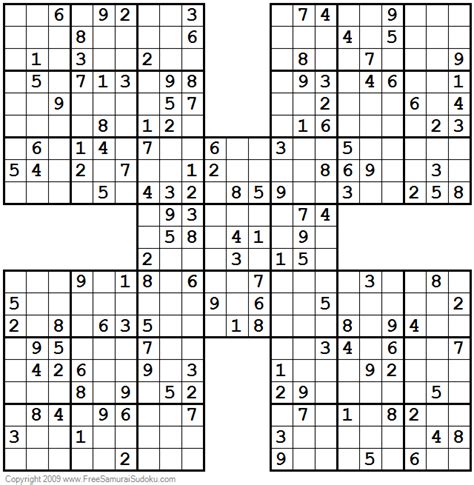 Free Printable Samurai Sudoku Pdf