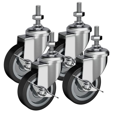 Buy Houseables Caster Wheels 3” Casters Set Of 4 Heavy Duty Locking