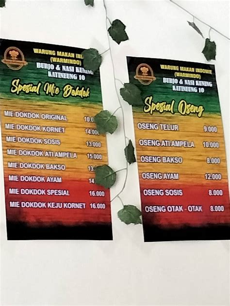 Menu At Nasi Kuning Dan Burjo Katineung 10 Surakarta